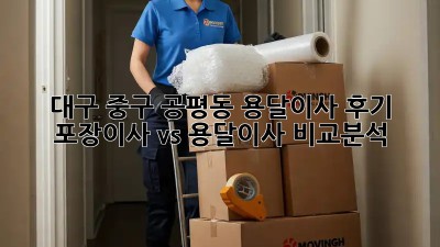 대구 중구 공평동 용달이사 후기: 포장이사 vs 용달이사 비교분석